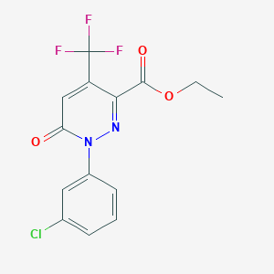 Ethyl 1-(3-chlorophenyl)-6-oxo-4-(trifluoromethyl)-1,6-dihydro-3-pyridazinecarboxylate