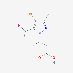 3-[4-Bromo-5-(difluoromethyl)-3-methylpyrazol-1-yl]butanoic acid