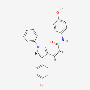 (Z)-3-(3-(4-bromophenyl)-1-phenyl-1H-pyrazol-4-yl)-N-(4-methoxyphenyl)acrylamide