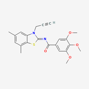 molecular formula C22H22N2O4S B2499007 N-(5,7-dimethyl-3-prop-2-ynyl-1,3-benzothiazol-2-ylidene)-3,4,5-trimethoxybenzamide CAS No. 868377-22-4