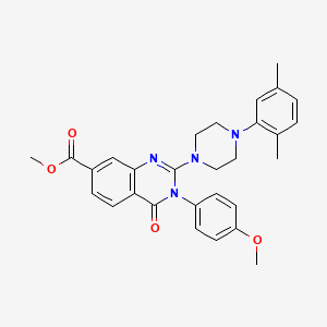 molecular formula C29H30N4O4 B2499014 Methyl 2-[4-(2,5-dimethylphenyl)piperazin-1-yl]-3-(4-methoxyphenyl)-4-oxo-3,4-dihydroquinazoline-7-carboxylate CAS No. 1112374-59-0