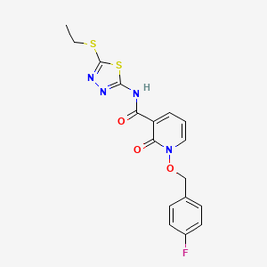 molecular formula C17H15FN4O3S2 B2499015 N-(5-ethylsulfanyl-1,3,4-thiadiazol-2-yl)-1-[(4-fluorophenyl)methoxy]-2-oxopyridine-3-carboxamide CAS No. 868678-64-2
