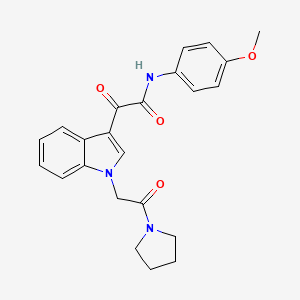 molecular formula C23H23N3O4 B2499016 N-(4-methoxyphenyl)-2-oxo-2-[1-(2-oxo-2-pyrrolidin-1-ylethyl)indol-3-yl]acetamide CAS No. 872849-43-9