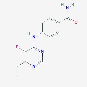 molecular formula C13H13FN4O B2499021 4-[(6-Ethyl-5-fluoropyrimidin-4-yl)amino]benzamide CAS No. 2415539-66-9