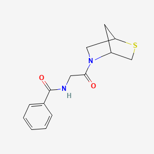 molecular formula C14H16N2O2S B2499023 N-(2-(2-thia-5-azabicyclo[2.2.1]heptan-5-yl)-2-oxoethyl)benzamide CAS No. 2034455-26-8