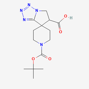 molecular formula C14H21N5O4 B2499024 1-(Tert-Butoxycarbonyl)-5,6-Dihydrospiro[Piperidine-4,7-Pyrrolo[1,2-D]Tetrazole]-6-Carboxylic Acid CAS No. 1250995-82-4