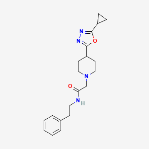 2-(4-(5-cyclopropyl-1,3,4-oxadiazol-2-yl)piperidin-1-yl)-N-phenethylacetamide