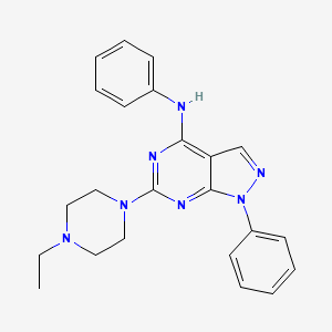 molecular formula C23H25N7 B2499028 6-(4-ethylpiperazin-1-yl)-N,1-diphenyl-1H-pyrazolo[3,4-d]pyrimidin-4-amine CAS No. 955304-69-5