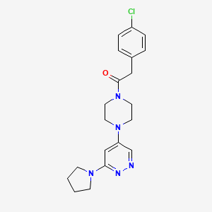 2-(4-Chlorophenyl)-1-(4-(6-(pyrrolidin-1-yl)pyridazin-4-yl)piperazin-1-yl)ethanone