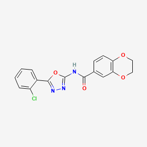 molecular formula C17H12ClN3O4 B2499038 N-[5-(2-chlorophenyl)-1,3,4-oxadiazol-2-yl]-2,3-dihydro-1,4-benzodioxine-6-carboxamide CAS No. 941961-32-6