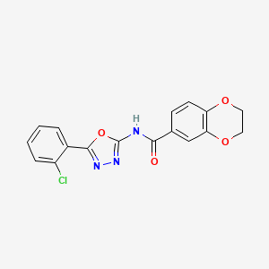 molecular formula C17H12ClN3O4 B2499038 N-(5-(2-chlorophenyl)-1,3,4-oxadiazol-2-yl)-2,3-dihydrobenzo[b][1,4]dioxine-6-carboxamide CAS No. 941961-32-6