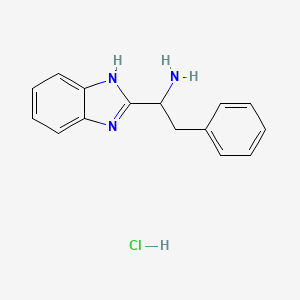 molecular formula C15H16ClN3 B2499041 1-(1H-1,3-benzodiazol-2-yl)-2-phenylethan-1-amine hydrochloride CAS No. 853788-59-7