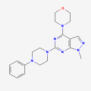 molecular formula C20H25N7O B2499065 1-methyl-4-(morpholin-4-yl)-6-(4-phenylpiperazin-1-yl)-1H-pyrazolo[3,4-d]pyrimidine CAS No. 887456-09-9