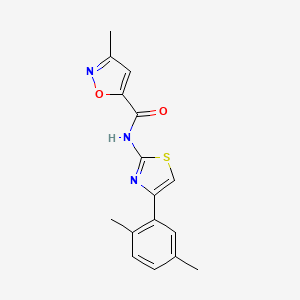 molecular formula C16H15N3O2S B2499077 N-[4-(2,5-dimethylphenyl)-1,3-thiazol-2-yl]-3-methyl-1,2-oxazole-5-carboxamide CAS No. 930547-96-9