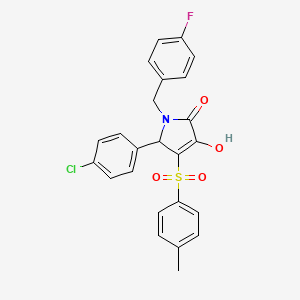 molecular formula C24H19ClFNO4S B2499088 5-(4-chlorophenyl)-1-(4-fluorobenzyl)-3-hydroxy-4-tosyl-1H-pyrrol-2(5H)-one CAS No. 1358589-84-0