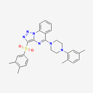 molecular formula C29H30N6O2S B2499092 1-[3-(3,4-DIMETHYLBENZENESULFONYL)-[1,2,3]TRIAZOLO[1,5-A]QUINAZOLIN-5-YL]-4-(2,5-DIMETHYLPHENYL)PIPERAZINE CAS No. 893277-36-6