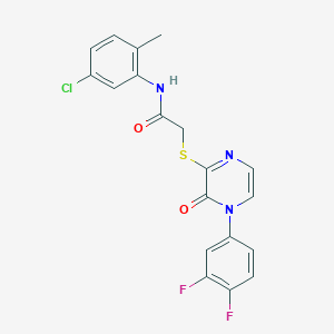 molecular formula C19H14ClF2N3O2S B2499103 N-(5-chloro-2-methylphenyl)-2-((4-(3,4-difluorophenyl)-3-oxo-3,4-dihydropyrazin-2-yl)thio)acetamide CAS No. 899958-70-4