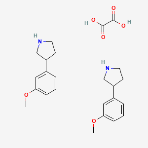 molecular formula C24H32N2O6 B2499106 3-(3-Methoxyphenyl)pyrrolidine oxalate(2:1) CAS No. 1610028-40-4