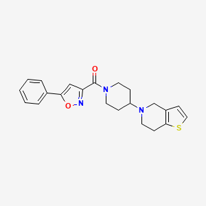 molecular formula C22H23N3O2S B2499108 (4-(6,7-dihydrothieno[3,2-c]pyridin-5(4H)-yl)piperidin-1-yl)(5-phenylisoxazol-3-yl)methanone CAS No. 2034429-05-3