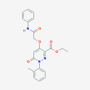 molecular formula C22H21N3O5 B2499111 ethyl 1-(2-methylphenyl)-6-oxo-4-[(phenylcarbamoyl)methoxy]-1,6-dihydropyridazine-3-carboxylate CAS No. 899729-14-7
