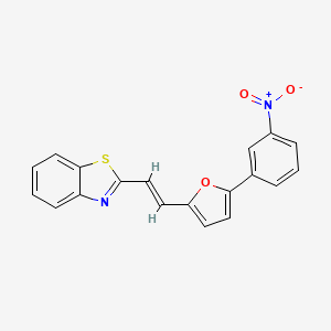 molecular formula C19H12N2O3S B2499136 2-[(E)-2-[5-(3-nitrophenyl)furan-2-yl]ethenyl]-1,3-benzothiazole CAS No. 384816-00-6