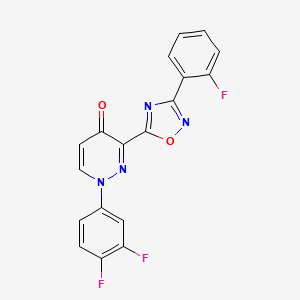 B2499152 5-(3-Fluorophenyl)-2-{3-[(4-methylpiperazin-1-yl)carbonyl]piperidin-1-yl}pyrimidine CAS No. 1251603-40-3