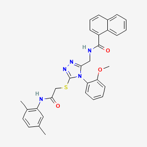 N-((5-((2-((2,5-dimethylphenyl)amino)-2-oxoethyl)thio)-4-(2-methoxyphenyl)-4H-1,2,4-triazol-3-yl)methyl)-1-naphthamide
