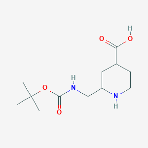 2-[[(2-Methylpropan-2-yl)oxycarbonylamino]methyl]piperidine-4-carboxylic acid