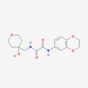 molecular formula C16H20N2O6 B2499167 N-(2,3-dihydro-1,4-benzodioxin-6-yl)-N'-[(4-hydroxyoxan-4-yl)methyl]ethanediamide CAS No. 1351607-49-2