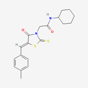 N-cyclohexyl-2-[(5Z)-5-[(4-methylphenyl)methylidene]-4-oxo-2-sulfanylidene-1,3-thiazolidin-3-yl]acetamide