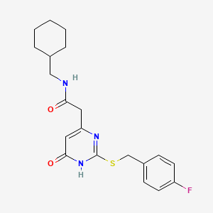 N-(cyclohexylmethyl)-2-(2-((4-fluorobenzyl)thio)-6-oxo-1,6-dihydropyrimidin-4-yl)acetamide