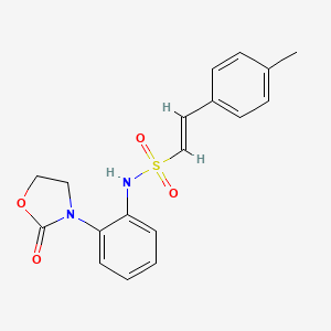 (E)-2-(4-methylphenyl)-N-[2-(2-oxo-1,3-oxazolidin-3-yl)phenyl]ethenesulfonamide