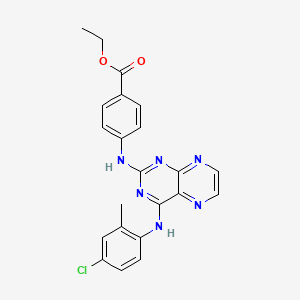 Ethyl 4-({4-[(4-chloro-2-methylphenyl)amino]pteridin-2-yl}amino)benzoate