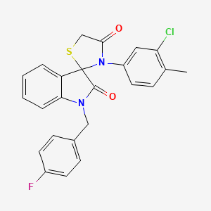 3'-(3-Chloro-4-methylphenyl)-1-[(4-fluorophenyl)methyl]-1,2-dihydrospiro[indole-3,2'-[1,3]thiazolidine]-2,4'-dione