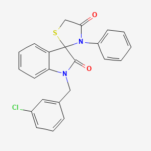 molecular formula C23H17ClN2O2S B2499232 1-(3-Chlorobenzyl)-3'phenylspiro(2,3-dihydro-1H-indole-3,2'-thiazolidine)-2,4'-dione CAS No. 338419-06-0