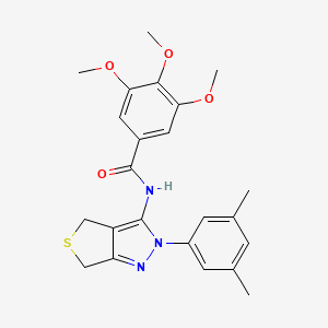 molecular formula C23H25N3O4S B2499323 N-[2-(3,5-dimethylphenyl)-2H,4H,6H-thieno[3,4-c]pyrazol-3-yl]-3,4,5-trimethoxybenzamide CAS No. 361172-34-1