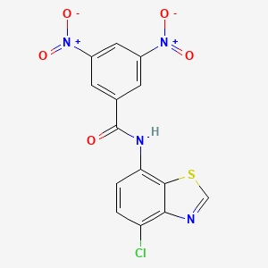 molecular formula C14H7ClN4O5S B2499333 N-(4-chloro-1,3-benzothiazol-7-yl)-3,5-dinitrobenzamide CAS No. 946209-67-2