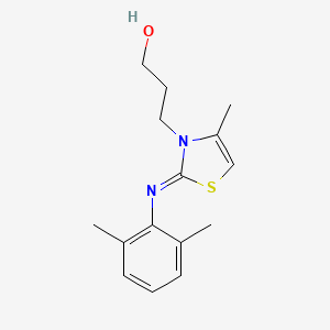 molecular formula C15H20N2OS B2499347 3-[(2Z)-2-[(2,6-dimethylphenyl)imino]-4-methyl-2,3-dihydro-1,3-thiazol-3-yl]propan-1-ol CAS No. 905769-32-6