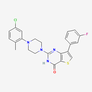molecular formula C23H20ClFN4OS B2499361 2-[4-(5-chloro-2-methylphenyl)piperazin-1-yl]-7-(3-fluorophenyl)thieno[3,2-d]pyrimidin-4(3H)-one CAS No. 1251599-14-0