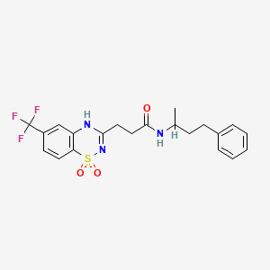 B2499364 3-(1,1-dioxido-6-(trifluoromethyl)-2H-benzo[e][1,2,4]thiadiazin-3-yl)-N-(4-phenylbutan-2-yl)propanamide CAS No. 1030128-49-4