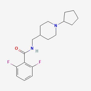 molecular formula C18H24F2N2O B2499373 N-[(1-cyclopentylpiperidin-4-yl)methyl]-2,6-difluorobenzamide CAS No. 954078-46-7