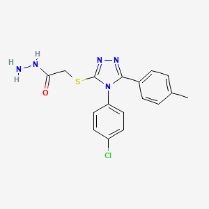 molecular formula C17H16ClN5OS B2499405 2-{[4-(4-chlorophenyl)-5-(4-methylphenyl)-4H-1,2,4-triazol-3-yl]sulfanyl}acetohydrazide CAS No. 893726-63-1