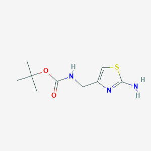 molecular formula C9H15N3O2S B2499412 tert-butyl N-[(2-amino-1,3-thiazol-4-yl)methyl]carbamate CAS No. 1146084-66-3
