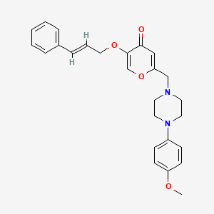 5-(cinnamyloxy)-2-((4-(4-methoxyphenyl)piperazin-1-yl)methyl)-4H-pyran-4-one