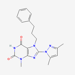 8-(3,5-dimethyl-1H-pyrazol-1-yl)-3-methyl-7-(3-phenylpropyl)-1H-purine-2,6(3H,7H)-dione