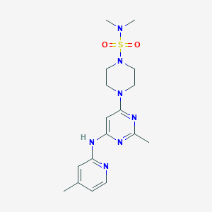 molecular formula C17H25N7O2S B2499443 N,N-DIMETHYL-4-{2-METHYL-6-[(4-METHYLPYRIDIN-2-YL)AMINO]PYRIMIDIN-4-YL}PIPERAZINE-1-SULFONAMIDE CAS No. 1428378-19-1
