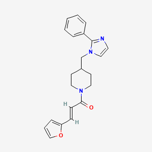 (E)-3-(furan-2-yl)-1-(4-((2-phenyl-1H-imidazol-1-yl)methyl)piperidin-1-yl)prop-2-en-1-one