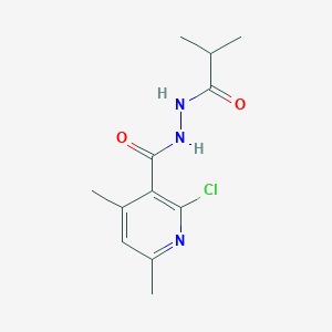 2-chloro-4,6-dimethyl-N'-(2-methylpropanoyl)pyridine-3-carbohydrazide