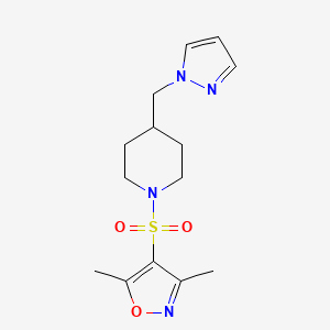 4-((4-((1H-pyrazol-1-yl)methyl)piperidin-1-yl)sulfonyl)-3,5-dimethylisoxazole