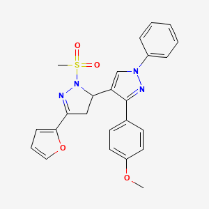 5-(2-furyl)-3'-(4-methoxyphenyl)-2-(methylsulfonyl)-1'-phenyl-3,4-dihydro-1'H,2H-3,4'-bipyrazole